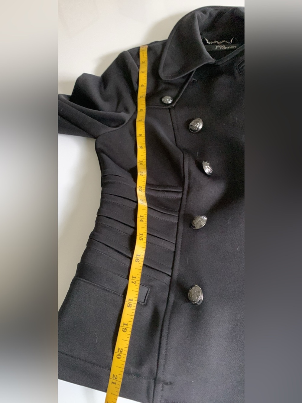 Women's Black Double-Breasted Military Jacket - Picture 8 of 10